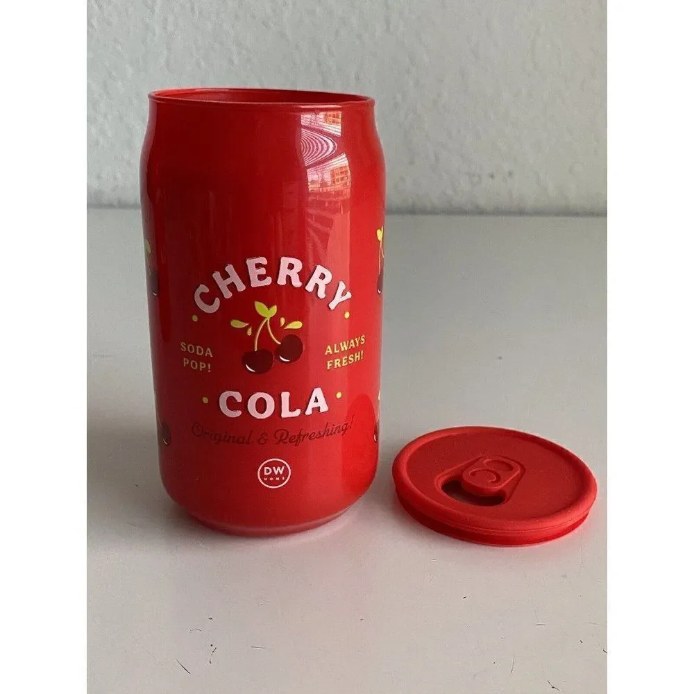 DW Home Cherry Cola Soda Pop‎ Glass Candle 15oz 33 HR Single Wick Rubber Lid NEW